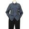 Manzini Slate Blue With Black Stripes Design Long Sleeves 100% Cotton Shirt